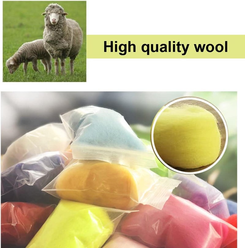 Daralis Needle Felt Wool-25 Colors Wool Fibre Roving for DIY Felting Wool Projects 3g/Color - Image 3